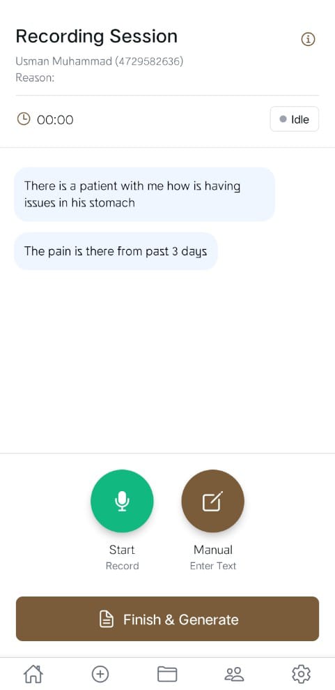 Medscribe Recording Session